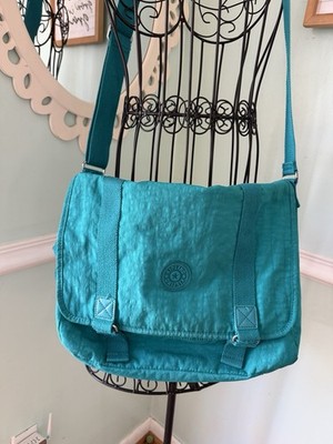 Kipling Aleron Crossbody Nylon Bag Teal Purse W Zipper & Pockets Messenger