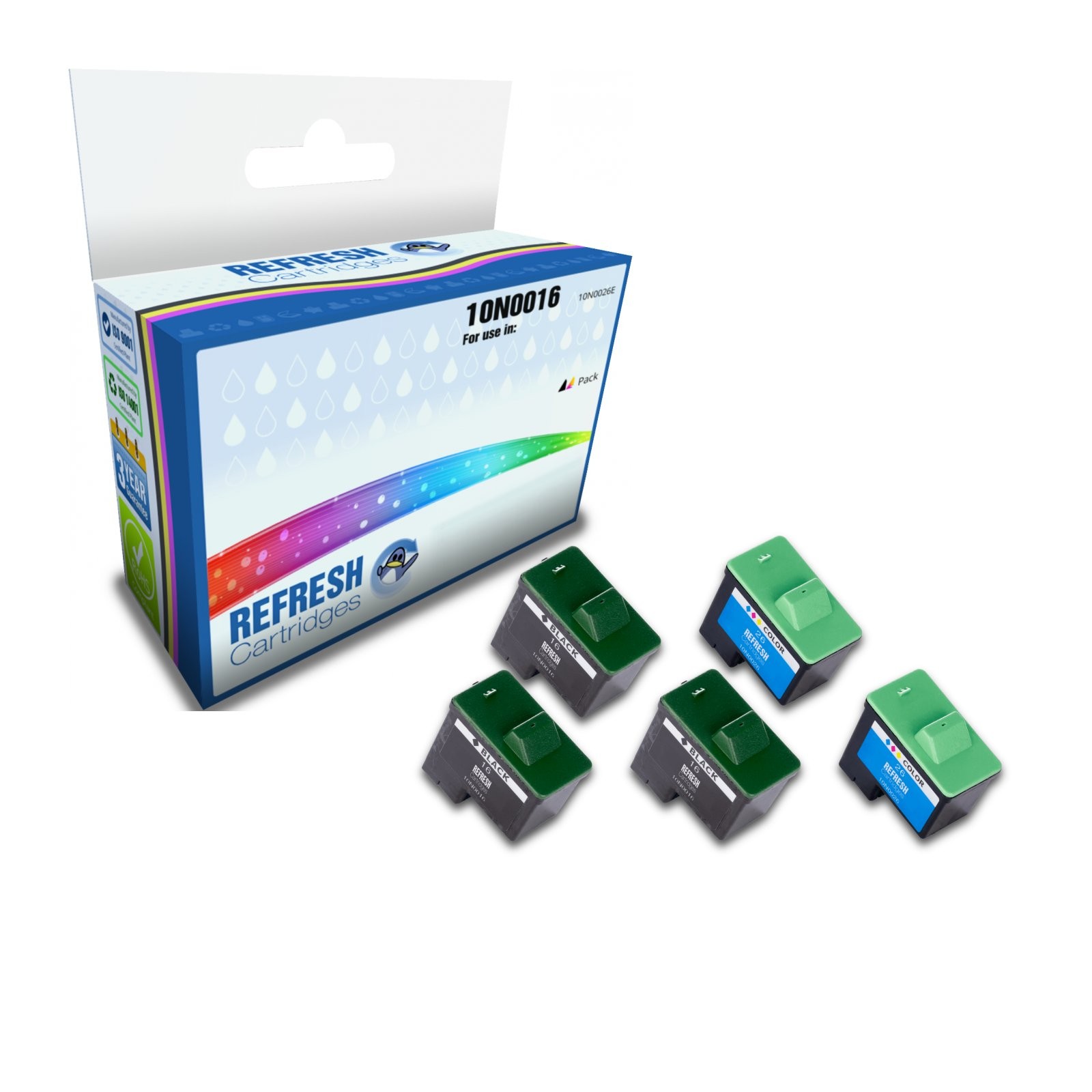 Refresh Cartridges Saver Pack 3x#16/2x#26 Ink Compatible With Lexmark Printers