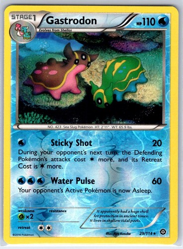 Gastrodon 29/114 Rare Steam Siege Pokemon Reverse Holo Lightly Played