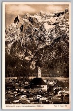 Mittenwald Village with Karwendelspitzen Mountains Bavaria Photo Postcard
