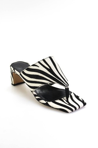 Villa Rouge Womens Danica Square Toe Sandals Black-White Size 5 LL19LL