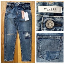 MOUSSY VINTAGE MONROE TAPERED BUTTON FLY JEANS WOMEN  S sz 27 Mid Rise NWT