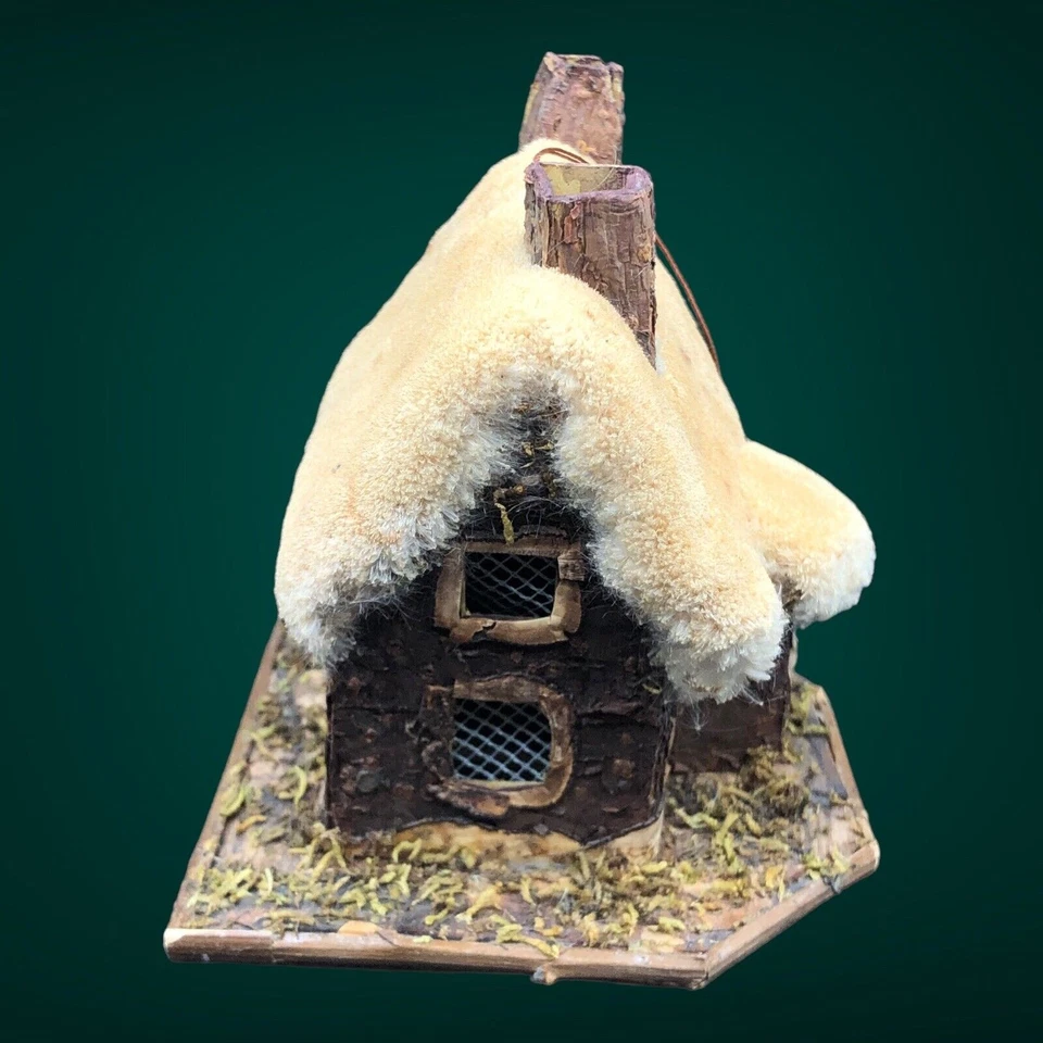 De Colección Adorno Hadas Bosque Cabaña Amarillo Mossy Techo Hecho a Mano Gnomo Elfo Alemán Foto 3 de 4