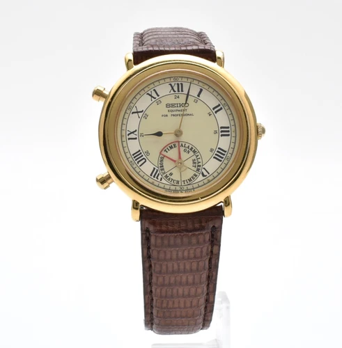 [NEAR MINT] Vintage 1988 SEIKO Equipment 8M25-6010 Quartz Chronograph Roman Mens