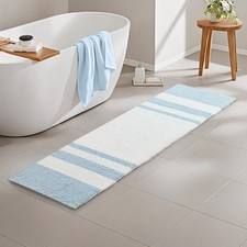 Madison Park Spa Cotton Reversible Bath Rug 2x6 Blue 100 Cotton Machine Washable