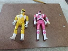 Vintage Power Rangers Auto Flip Pink And KO Yellow Hard Head