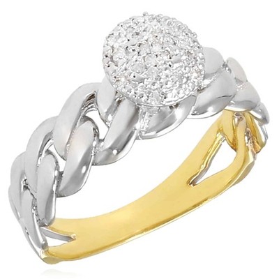Natürlicher Diamantring 0,10 kt Gold bicolor weißer Miami Diamant