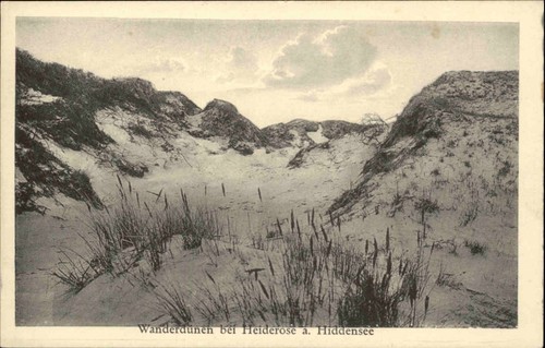 Insel HIDDENSEE bei Rügen Ufer-Partie Wander-Dünen bei Heiderose alte AK ~1910