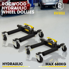 2pcs Hydraulic Wheel Dolly RocwooD Heavy Duty Vehicle Positioning Car 1500Lbs