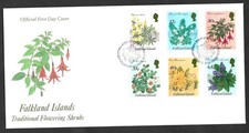 FALKLAND ISLANDS  FLOWERING SHRUBS FIRST DAY COVER   1995