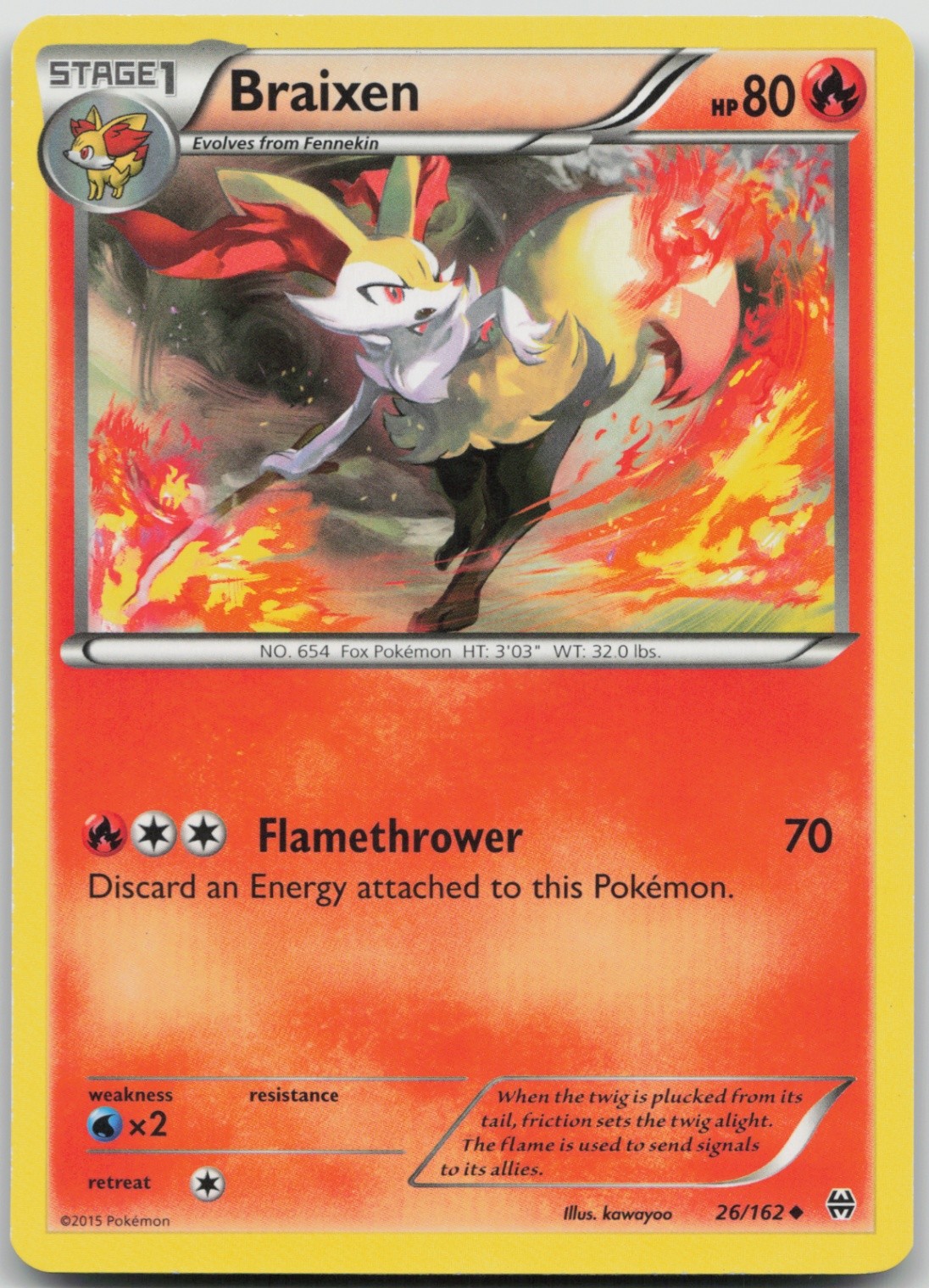 Braixen 26/162 Uncommon XY - BREAKthrough LP Normal
