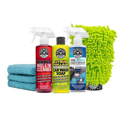 Chemical Guys Starter Kit Clean & Shine Citrus Wash Rim Cleaner Total Interior