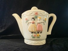 Porcelier Teapot with Dutch Girls, Made in USA
