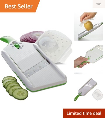 Adjust-A-Slice Mandoline Slicer, Green   Adjustable Thickness, Perfect for Ve...