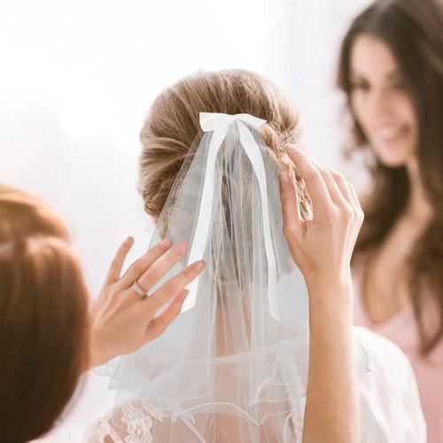 Roll Rim Matrimonio Velo da Sposa Fiocco Velo Sposa Accessorio Capelli Fidanzamento Matrimonio
