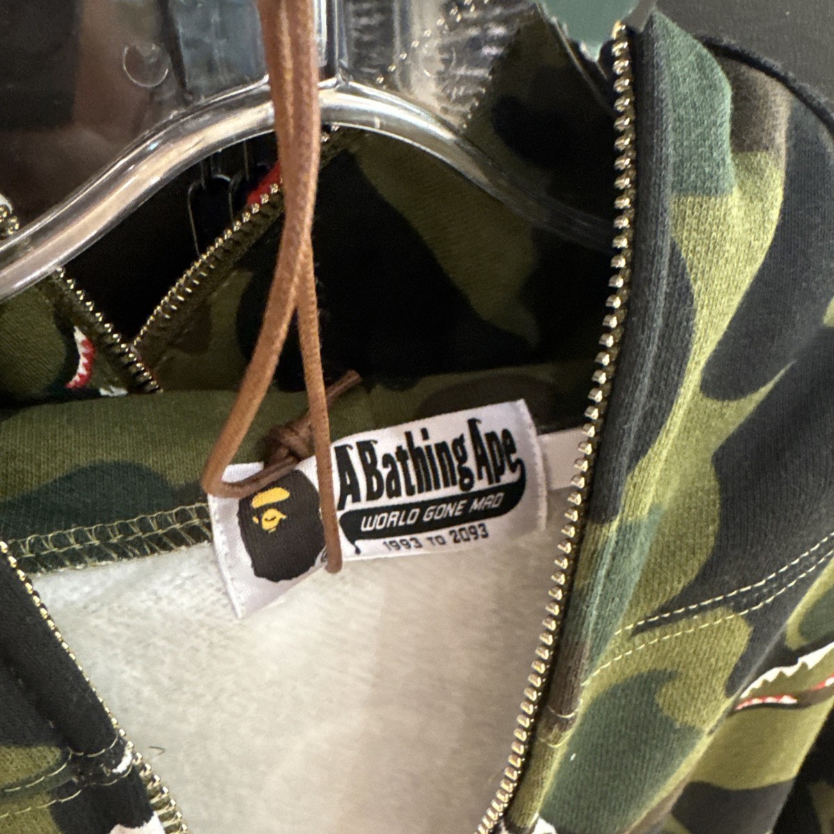 BAPE Shark 1st Camo Shark Full Zip Hoodie (SS23) Green Size Large