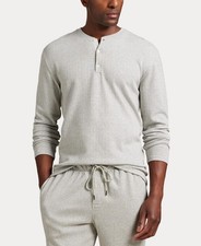  295 Polo Ralph Lauren Men's Long Sleeve Sleep Shirt - Desert Gray