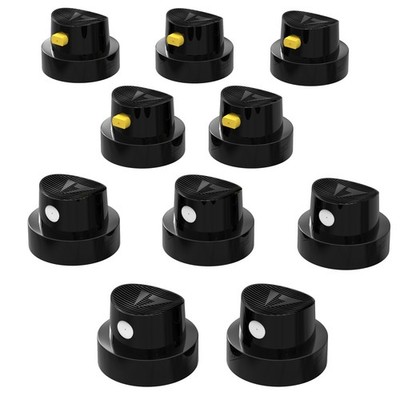 Sprühkopf Set Ersatz Spray Caps 10 tlg. Kit schwarz/weiß + schwarz/gelb