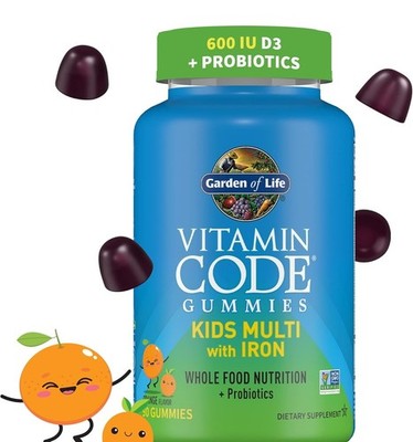 Garden of Life Vitamin Code Gummies Kids Multi with Iron 90 Gummies EXP: 02/25