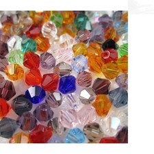 1000Pcs 4mm Faceted Bicone Crystal Glass Beads - Colorful DIY Jewelry Essentials