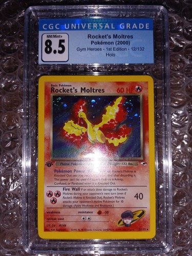 Rocket's Moltres (1st Edition) graded CGC 8.5 for sale on eBay
