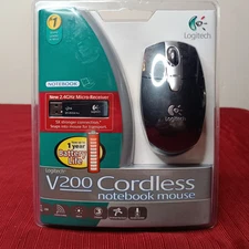 Logitech V200 Cordless Optical Mouse ~ Brand New Factory Sealed