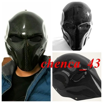 Stocked Carbon Fiber Deathstroke Terminator Helmet Cosplay Props Full Face Mask 