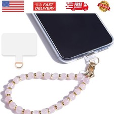Marble Beaded Phone Wrist Strap,Detachable Phone Bracelet Strap with Tether T...