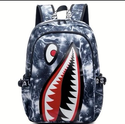 Shark Mouth Backpack, Galaxy Print School Bag With Teeth Design Multiple Designs