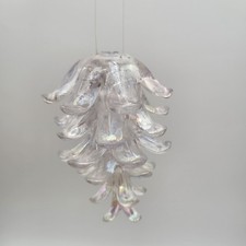Clear Iridescent Acrylic 4" Pinecone Christmas Ornament