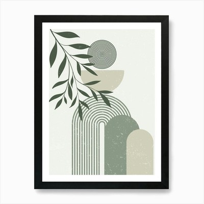 Minimalistische geometrische Formen Ast gerahmtes Wandbild Poster Leinwanddruck Bild