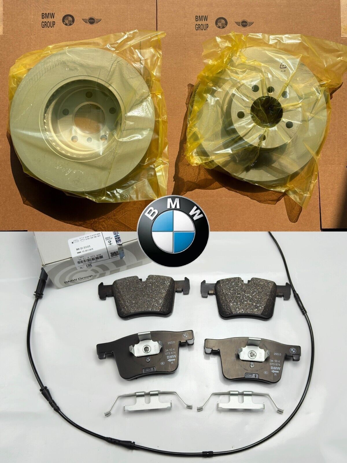 For 2011-2017 BMW X3 / 2015-2018 X4 OEM Genuine Front Brake Disc Rotors and Pads