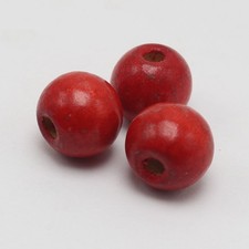 50 Red Round Wood Beads 16mm Large Wooden Beads Jewelry Craft DIY
