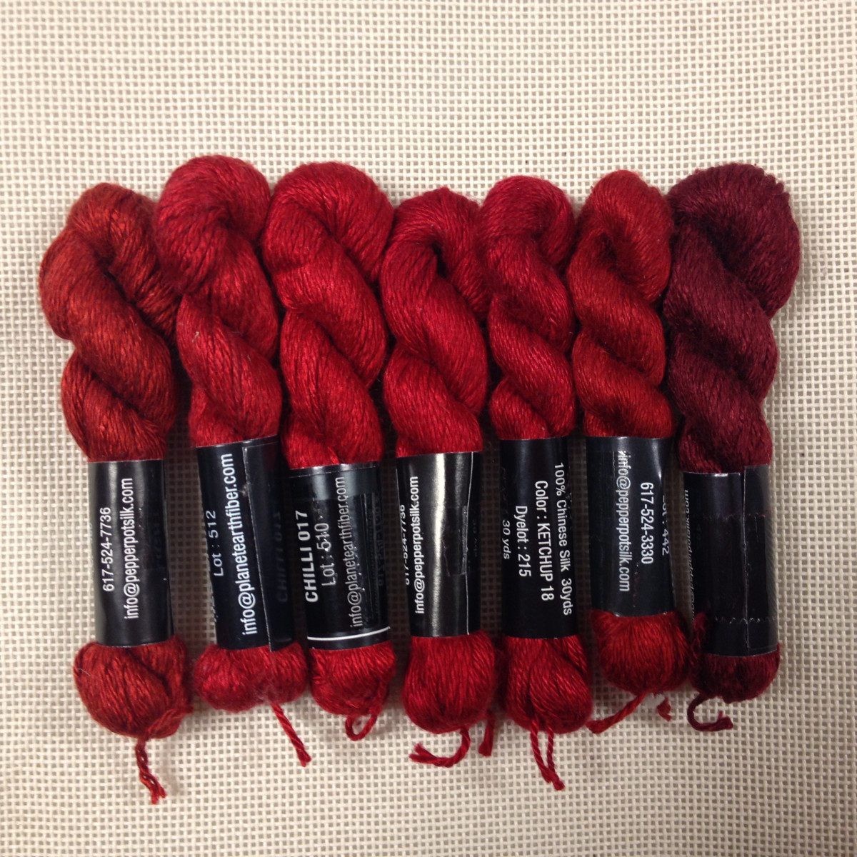 Planet Earth Pepper Pot single strand silk collection Heart Beat reds