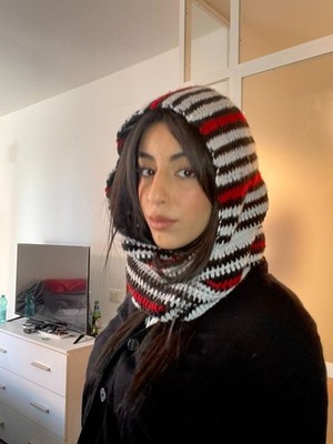 Sturmhaube Hoodie Schal Häkeln Handarbeit Crochet Hood Handmade