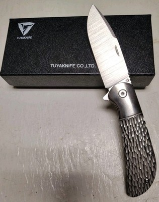 New Tuya Knives Rackham Jack Ltd. Edition 3.25'' M390 Drop Point Jigged Ti Handle