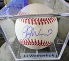 New ListingJJ Wetherholt Autographed OMLB Baseball Beckett COA