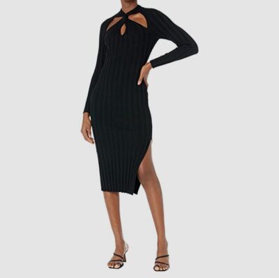 bodycon dress petite size Milly Twist Front Raglan Sleeve Midi Dress etite