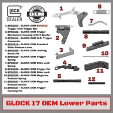 GLOCK 17 Gen-3 Serrated Trigger Parts OEM lower 9-mm set kit LPK Genuine OEM NEW