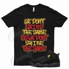 Black GRIND T Shirt for J1 Rings 6 University Red Yellow Sulfur 14 Last Shot