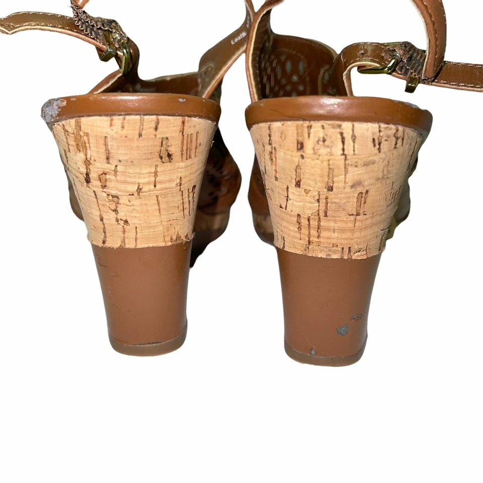 Sandalia para mujer Connie Nakita con cuña de corcho talla 9,5 marrón tostado Foto 4 de 4