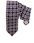TURNBULL & ASSER Blue/Pink Geometric Silk Tie HANDMADE ENGLAND 57"/ 3.5" EC