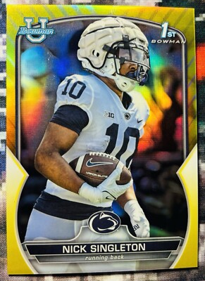 2022 Bowman University 1st Bowman Nick Singleton Yellow  #87 (RC) /75