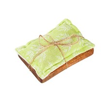 Fabric Scrubber with Coir Filling Acacia Wood Tray Gift Set Yellow Floral