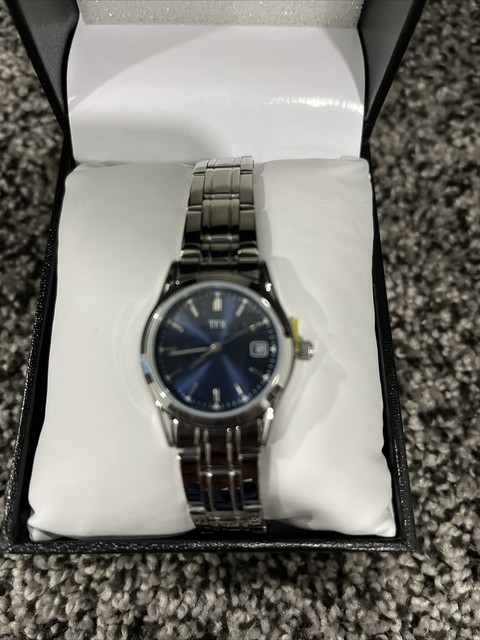 TFX Men's Watch by Bulova Stainless Steel Silver Tone Date Blue Dial ...