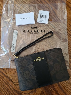coach wallet black and brown