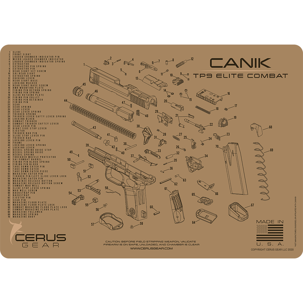 For CANIK® TP9 ELITE COMBAT PRO MAT Handgun Gun Cleaning Mat Cerus Gear FDE eBay