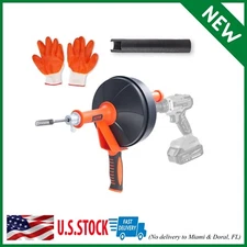 VEVOR Drain Auger 25Ft, Plumbing Snake with Drill Attachment, Plumbers Snake