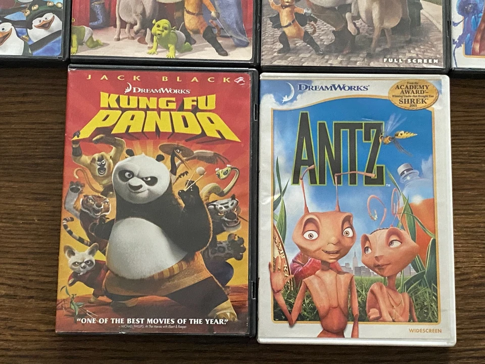 DreamWorks DVD Lot of 10-The Penguins, Shrke, Antz, Kung Fu Panda, Madagascar.. Foto 4 de 4