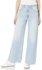 Hudson Women’s James High-Rise Wide Leg Barefoot Distressed Jean Size 32 Iris